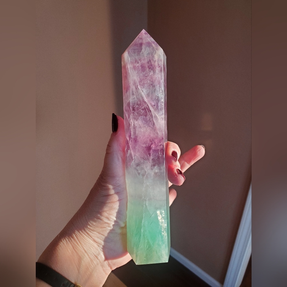 Watermelon Flourite Tower - Lrg
